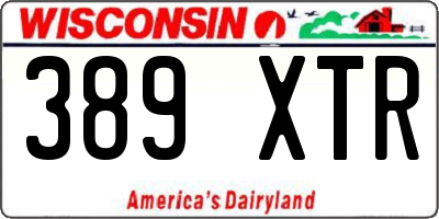 WI license plate 389XTR