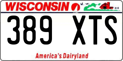 WI license plate 389XTS