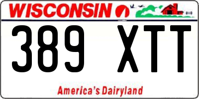 WI license plate 389XTT