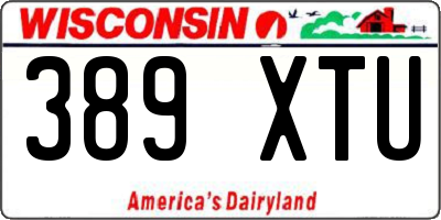 WI license plate 389XTU