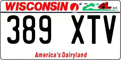 WI license plate 389XTV