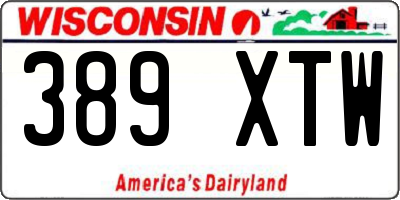 WI license plate 389XTW