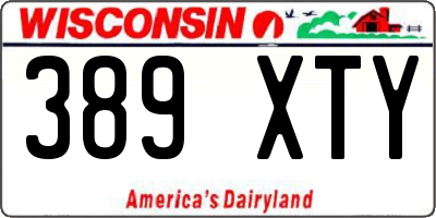 WI license plate 389XTY