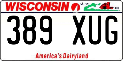 WI license plate 389XUG