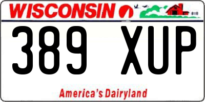 WI license plate 389XUP
