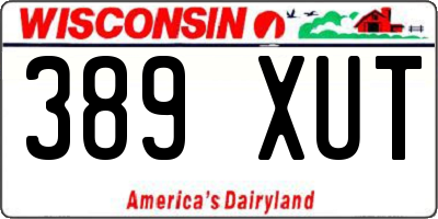 WI license plate 389XUT