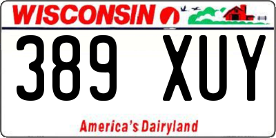 WI license plate 389XUY
