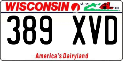 WI license plate 389XVD