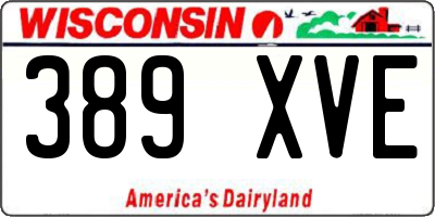 WI license plate 389XVE