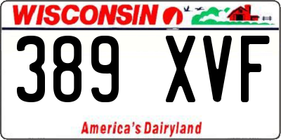 WI license plate 389XVF