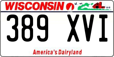 WI license plate 389XVI