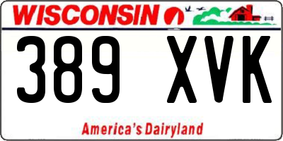 WI license plate 389XVK