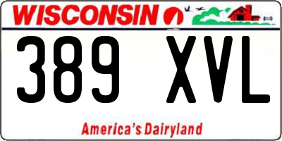 WI license plate 389XVL