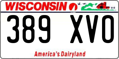 WI license plate 389XVO