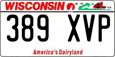 WI license plate 389XVP