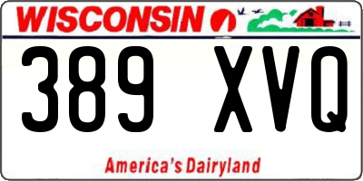 WI license plate 389XVQ