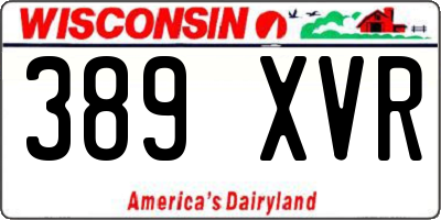 WI license plate 389XVR