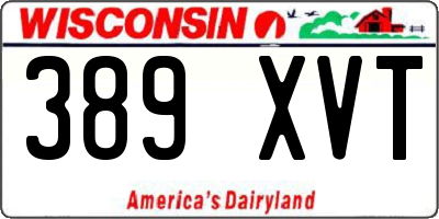 WI license plate 389XVT
