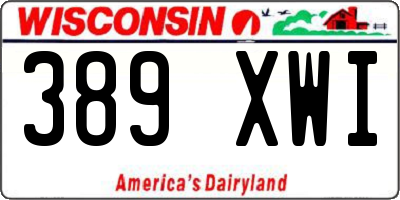 WI license plate 389XWI