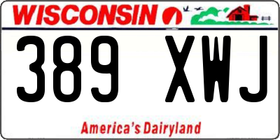 WI license plate 389XWJ