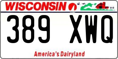 WI license plate 389XWQ