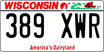 WI license plate 389XWR
