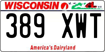 WI license plate 389XWT