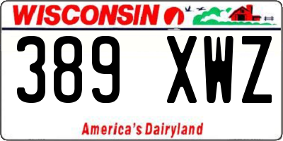 WI license plate 389XWZ