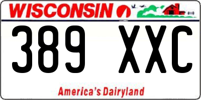 WI license plate 389XXC