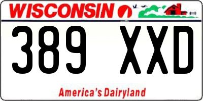 WI license plate 389XXD