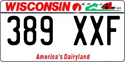 WI license plate 389XXF