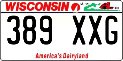 WI license plate 389XXG