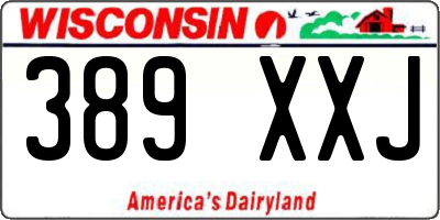 WI license plate 389XXJ