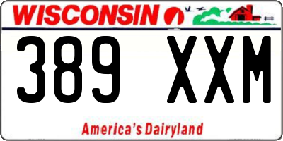 WI license plate 389XXM