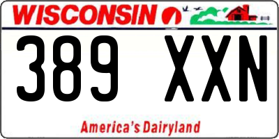 WI license plate 389XXN