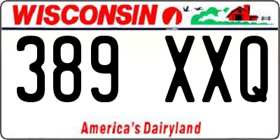 WI license plate 389XXQ