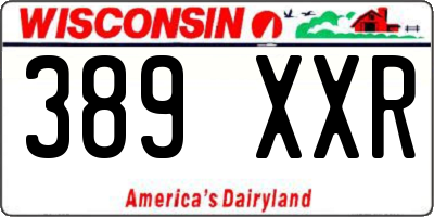WI license plate 389XXR