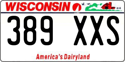 WI license plate 389XXS