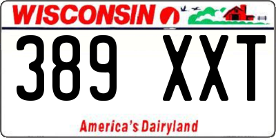 WI license plate 389XXT