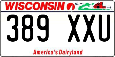 WI license plate 389XXU