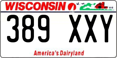 WI license plate 389XXY