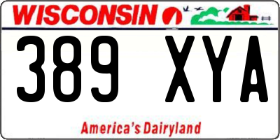 WI license plate 389XYA