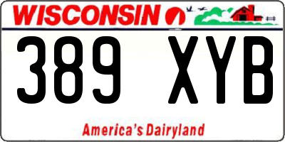 WI license plate 389XYB