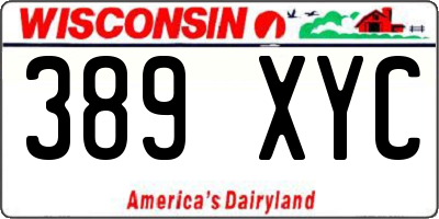 WI license plate 389XYC