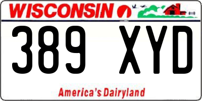 WI license plate 389XYD