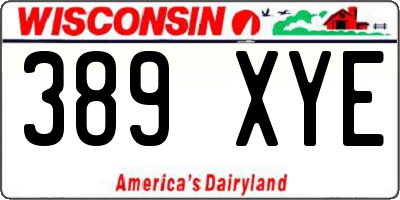 WI license plate 389XYE