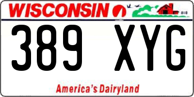 WI license plate 389XYG