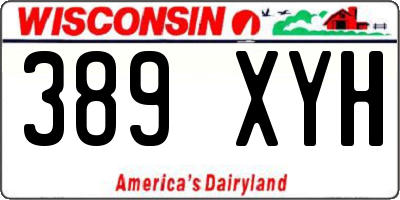 WI license plate 389XYH