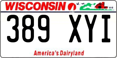 WI license plate 389XYI