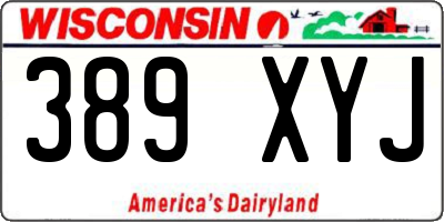 WI license plate 389XYJ